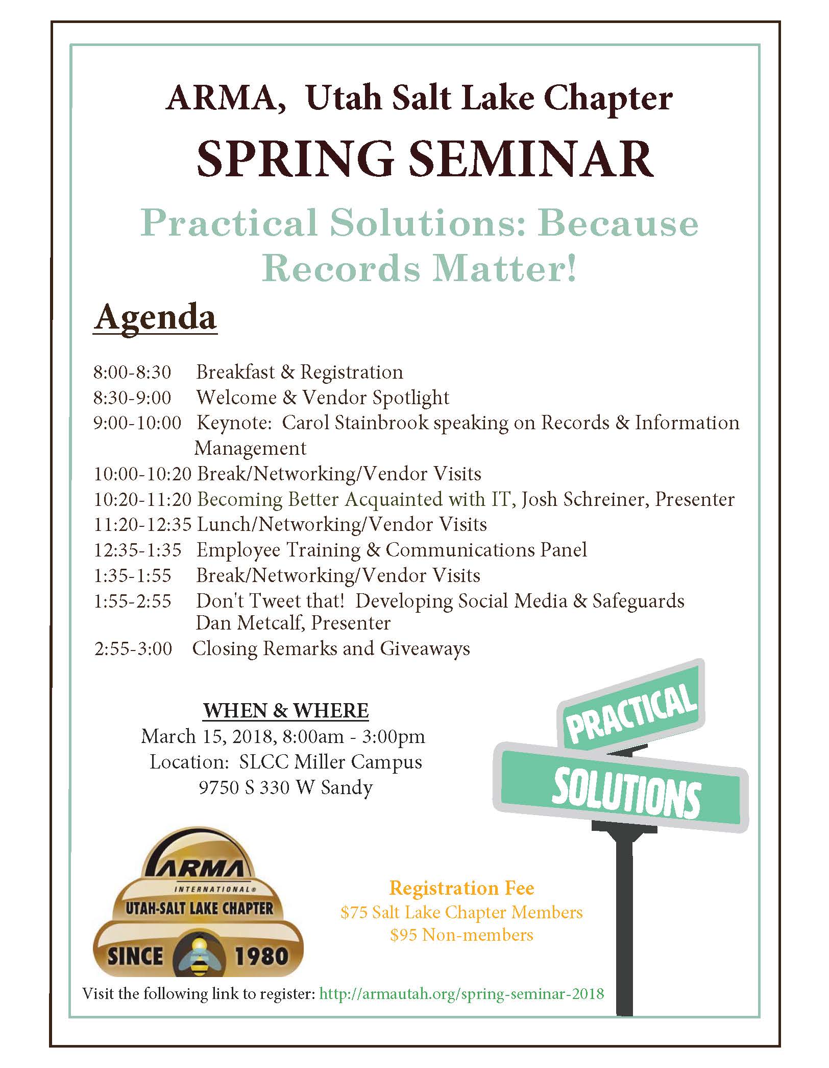 March 15, 2018 Spring Seminar